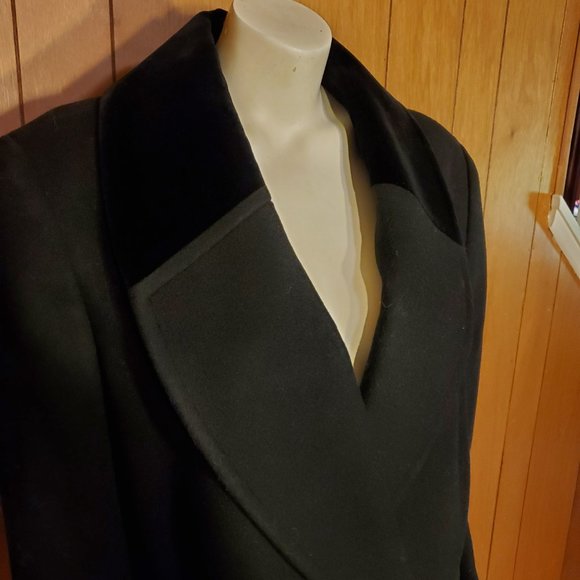 NWT Vintage Jones New York Crushed Velvet Wool Trench Coat Women's Size 14 - Picture 6 of 12